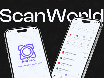 ScanWorld - Mobile Scanner App android app app app design branding design graphic design graphics illustration ios design landing page logo mobile app design mobile app ui section ui ui design uiux ux design vector web design