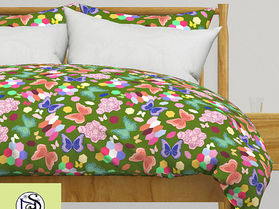 Colorful Butterflies colorful butterflies design fabric designer girls greenish blue color home decor interior design kids apparel light pink color nature nurser design olive green color seamless pattern seasonal shapes spring summer textile pattern designer vector wallpaper design