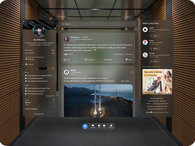 LinkedIn VR animation app ar branding design frontend ui uiux ux vr web xr