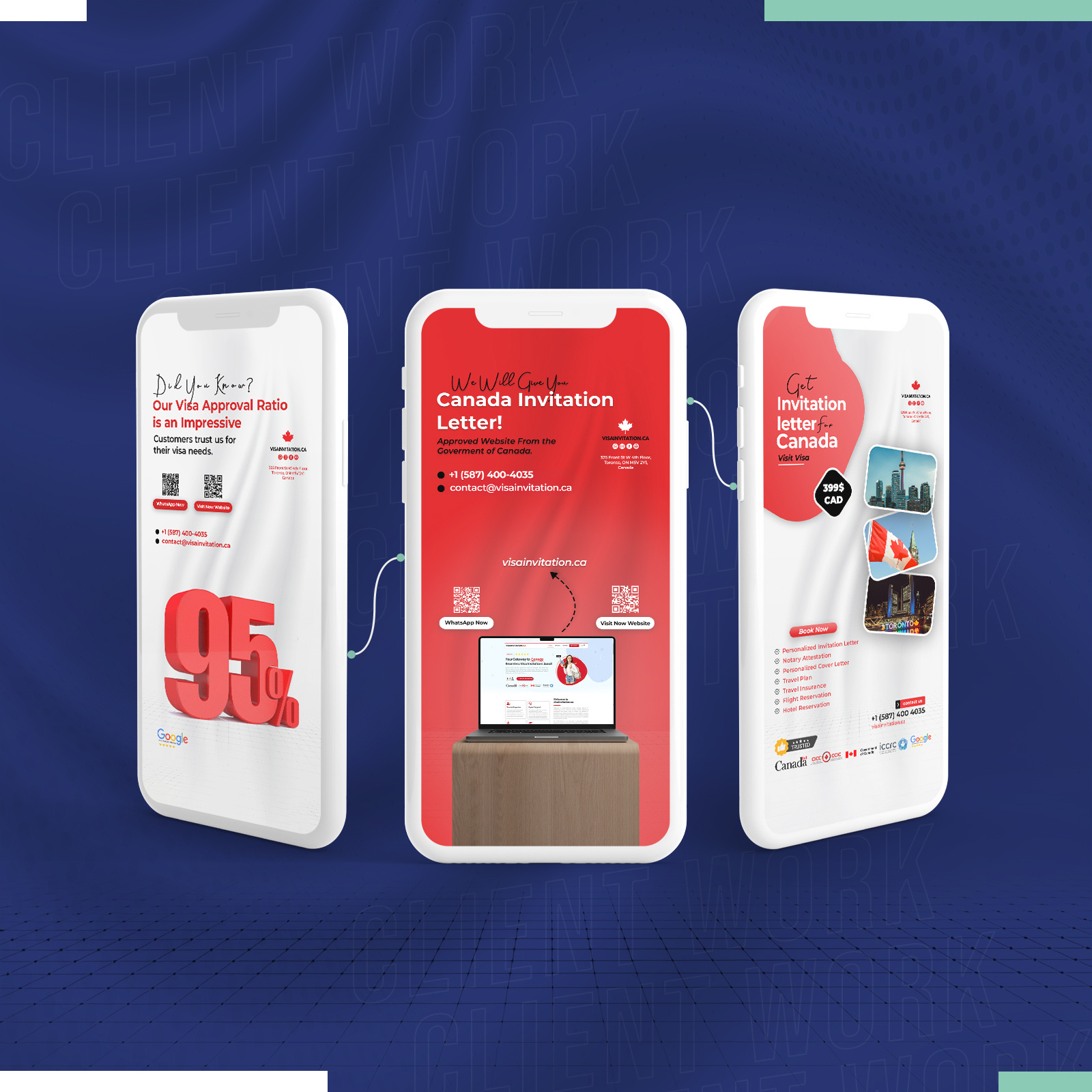 Canada Company Work Client Design _ Travel Designs branding canada company design facebook post graphic design instagram post design social media design social media post design travel design visa design