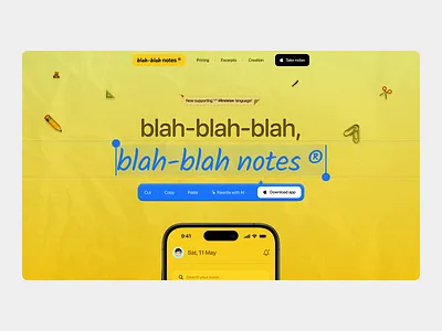 012 – notes app hero section hero design hero section landing page mobile app ui design web design website