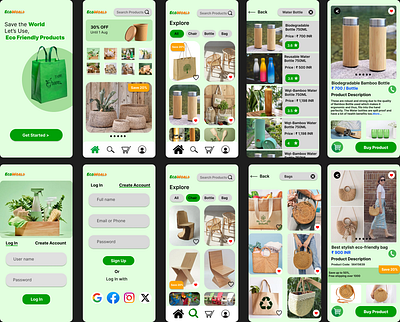 Eco-friendly product app design fig figma graphic design typography ui uiux