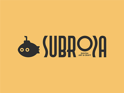 Submarine Subrosa Logo art branding craft design digital flat graphic design illustration logo logotype marine mascot modern ocean professional sleek submarine subrosa typography water