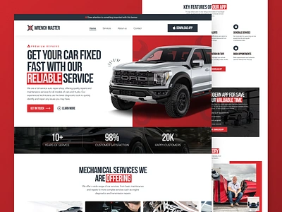 Wrench Master Homepage Re-design adobe xd business dashboard figma footer header homepage illustrator landing page mechanic mobile app photoshop saas ui ui ux design ux web design website