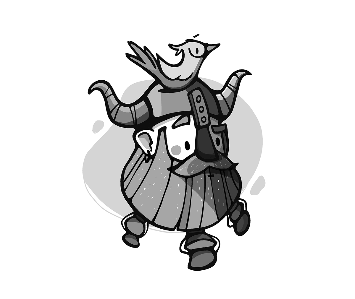 viking beard bird grey helmet illustration viking