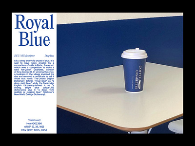 Royal Blue | Editorial layout, pt. 6 design editorial figma graphic design grid landing landing page layout minimal minimalism minimalist poster swiss typography ui ui design user interface web web design