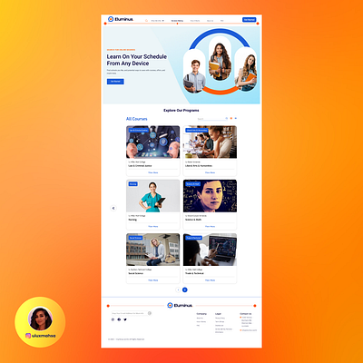 Eluminus: Online Education branding design desktop figma landingpage mockup onlinecourse onlineeducation student ui webapp webdesign