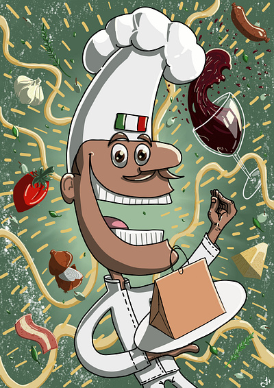 Chef Giusepe! adobe branding chef culinary delivery food graphic design illustration ilustrattor ingredients italy photoshop