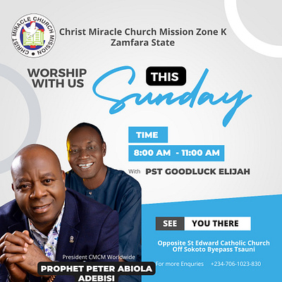 Sunday Service Flyer for CMCM graphic design