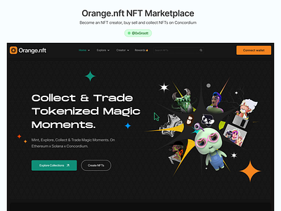 Orange.nft Multichain NFT Marketplace. desktop marketplace nft ui web3