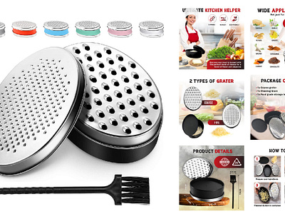 Amazon Listing Images for Cheese Grater amazon amazon listing images amazon product graphic design infographic images product design