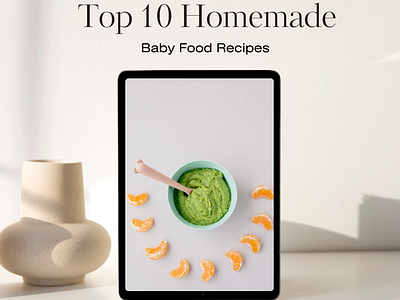 homemade baby food with our eBook 3d animation baby baby ebook branding ebook food food recipe graphic design health logo motion graphics ui