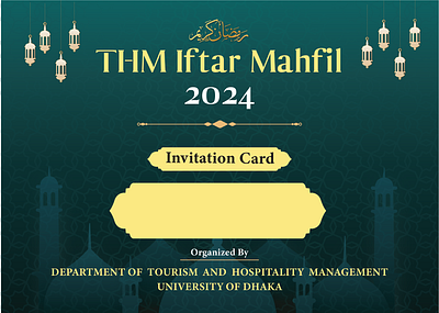 Front part of invitation card for club