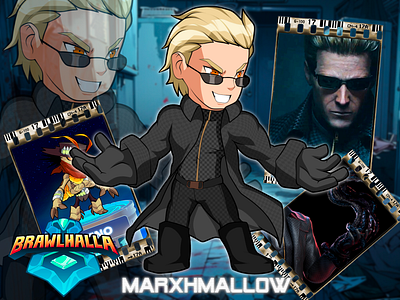 Brawlhalla: Albert Wesker (Resident Evil) 2d fighting albert wesker brawlhalla character design dead by daylight illustration kawaii horror resident evil