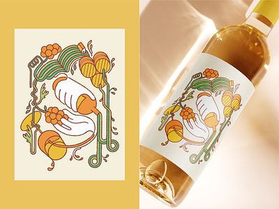 Vine to Wine | Wine Label Design bottle graphic design illustration line art packaging design vineyard wine wine label