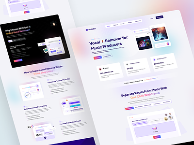 WriteBot - AI Vocal Remover Website design ai agent ai landing page ai music genarator ai tools ai vocal ai vocal remover ai voice ai website minimal design openai web website