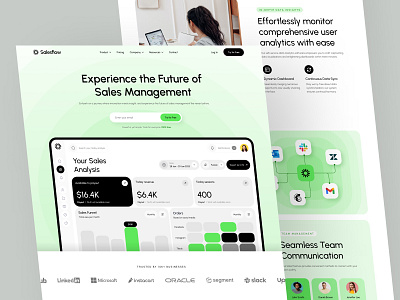 SaaS Sales Website Landing Page - Salesflow design eliteflow landing page logo saas web web design webflow webflow template website