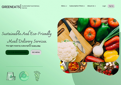 Greeneats - food delivery serivce branding design ui ux