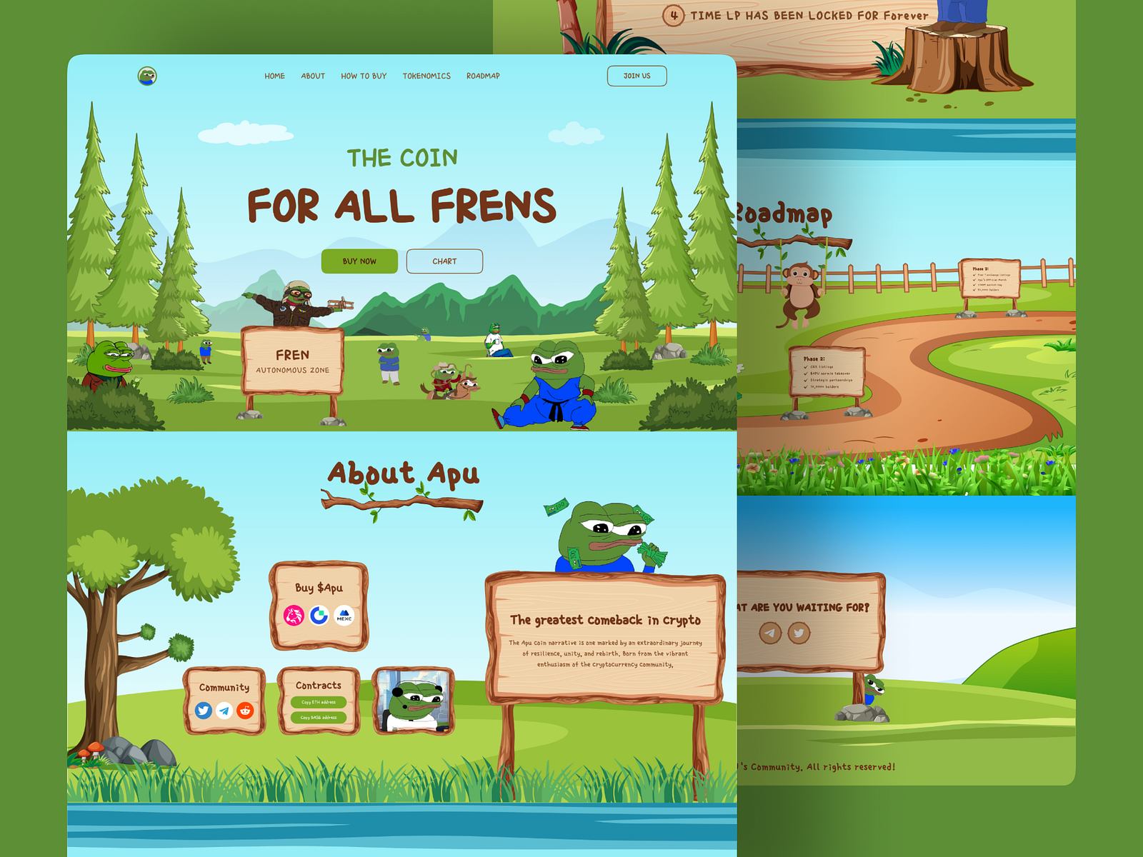 APU-Pepe coin landing page by Md Abadul Biswas 🔥 on Dribbble