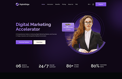 Landing Page Header | Single course selling website Header course graphic design header landing page ui user interface ux web design website