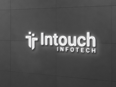 Intouch Infotech Logo Design (Sold) brand design food logos it logos logo animation logo design professional logo design