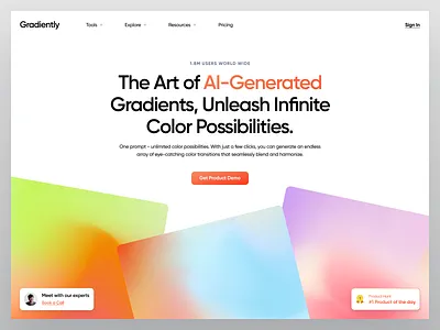 Gradiently animation clean design gradient hero section illustration landing page design minimal piqo product design saas saas web ui ui design uimrhraju web animation web design website design website ui