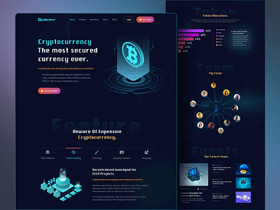 Blockchain website blockchain blockchain design blockchain landing page crypto dark landing page landing page web design website website design