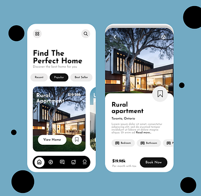Renting App app design graphic design ui