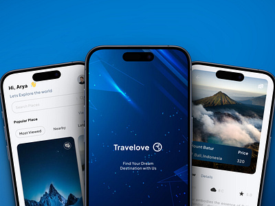 Mobile Travel App - UI UX Design Shot branding dark mode design fitness illustration mobile clean ui ux mobiledesign travel ui