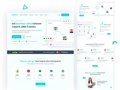 Landing Page Design app branding business clean commerce company consultant design graphic design illustration it logo minimal modern software tech ui ux web white