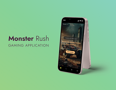 Monster Rush - Gaming Application application design gaming mobile app mobile game ui ui design uiux ux ux design uxui