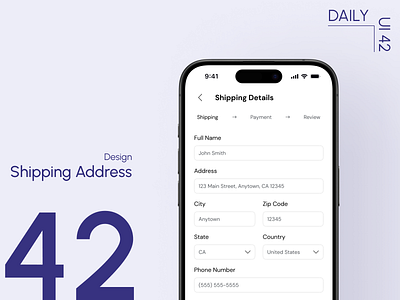 Day 42: Shipping Address daily ui challenge e commerce design form design microcopy shipping details form design ui design usability user experience user interface