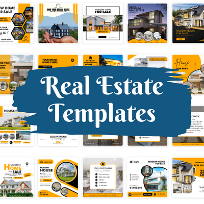 Social Media Posts for Real Estate (Canva Templates) business social media templates social media post templates social media templates