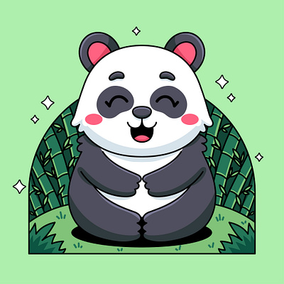 Panda animal bamboo cartoon character colorful cute design graphic design illustration mascot panda vector
