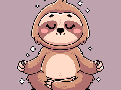Relaxed Sloth animal cartoon character colorful cute design graphic design illustration relaxe sloth yoga