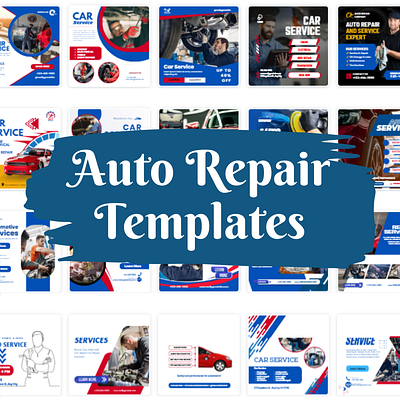 Social Media Posts for Auto Repair Shop (Canva Templates) business social media templates social media post templates social media templates