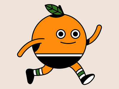 Tangerine Mascot branding character design digital fun icon illustration indonesia logo mascot minimal orange run running shoe sport tangerine vector