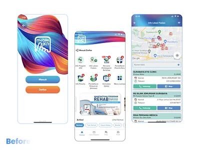 Redesign JKN Mobile App app button colors design graphic design health icon style guide typography ui ux
