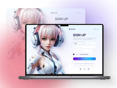 Sign up page ai cta dailyui form image generator sign up sign up page ui ui design