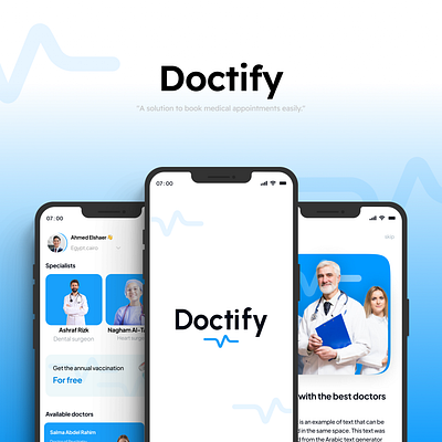 Doctify (Mobile app ) app design doctor flutter graphic design ui uiux ux