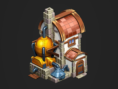 The Brewery 3d 3dmodelling cartoon casual graphic design hadpainted lowpoly mobile mobilgame stylized