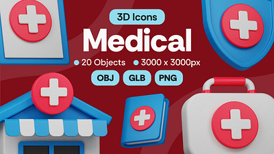 Medical 3D Icon Pack 3d 3d icon 3d icon pack 3d icons 3d illustration animation design graphic design icon icon pack icon set illustration ui
