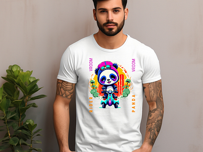 Vroom Panda Rider graphic design panda panda rider