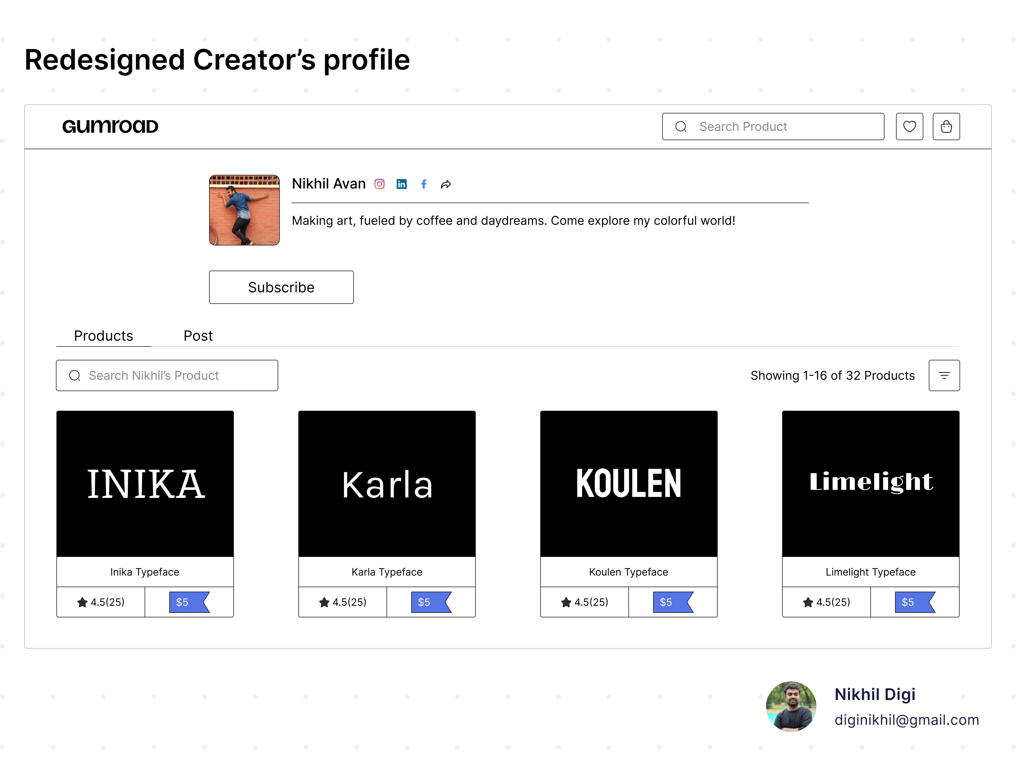 Revamped Gumroad Creator Profile: Putting the Spotlight on Your figma gumroad redesign ui design web design