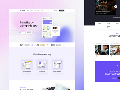 Epzik App Landing Page app landing app landing page epzik landing page ui design ux design