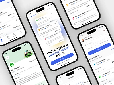 Nexus - Mobile Job Finder🔍 branding business company design figma illustration job finder landing page ui ui design uiux design ux design