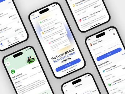 Nexus - Mobile Job Finder🔍 branding business company design figma illustration job finder landing page ui ui design uiux design ux design