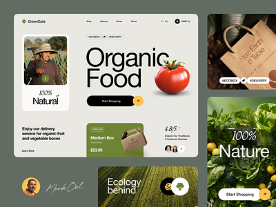 GreenEats UI design interface product service startup ui ux web website