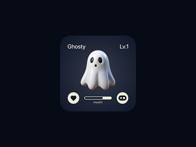 Ghost tamagochi app widget app ios tamagochi ui uxui widget