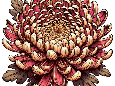 Solar Mum Blossom by Aravind Reddy Tarugu aravind art artistic petals autumn flora botanical detail chrysanthemum design detailed strokes floral vector illustration lush illustration nature inspired petal richness reddy resilient flower sun symbol symbolic art tarugu vector vibrant bloom